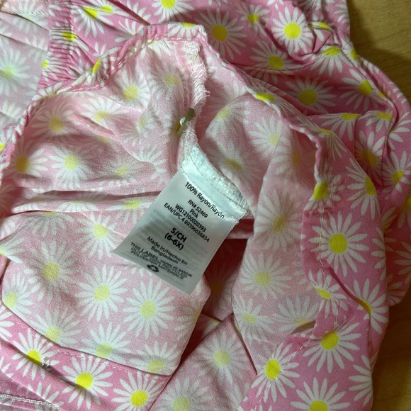 WONDER NATION Pink Yellow Daisy Tie Front Shirt Girls Small 6/6X - Picture 5 of 5